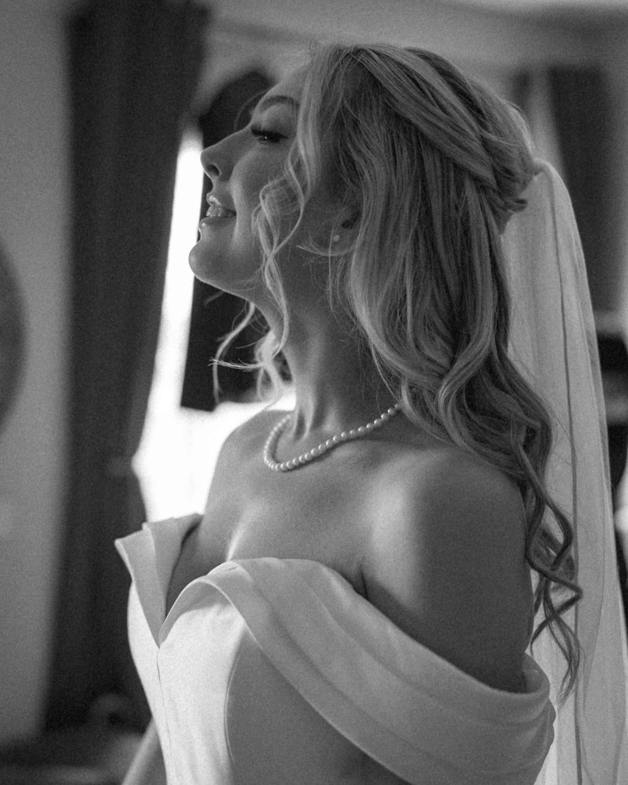 Bridal hair updo styling